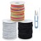 Black White Colorful Elastic Cord,1mm,1.2mm,1.5mm 3 Rolls Elastic Stretchy String for Bracelets, Necklace, Jewelry Making and Crafts with Beading Needle and Scissors